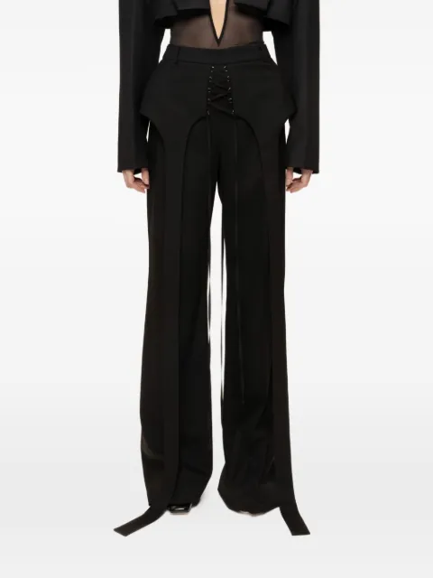 NISSA exaggerated hips lace-up trousers