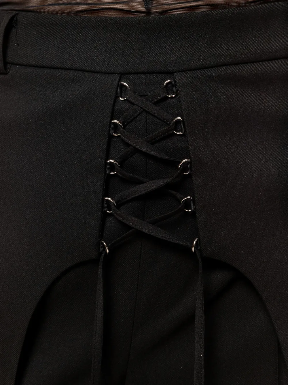  Nissa Exaggerated Hips Lace-up Trousers - Black 
