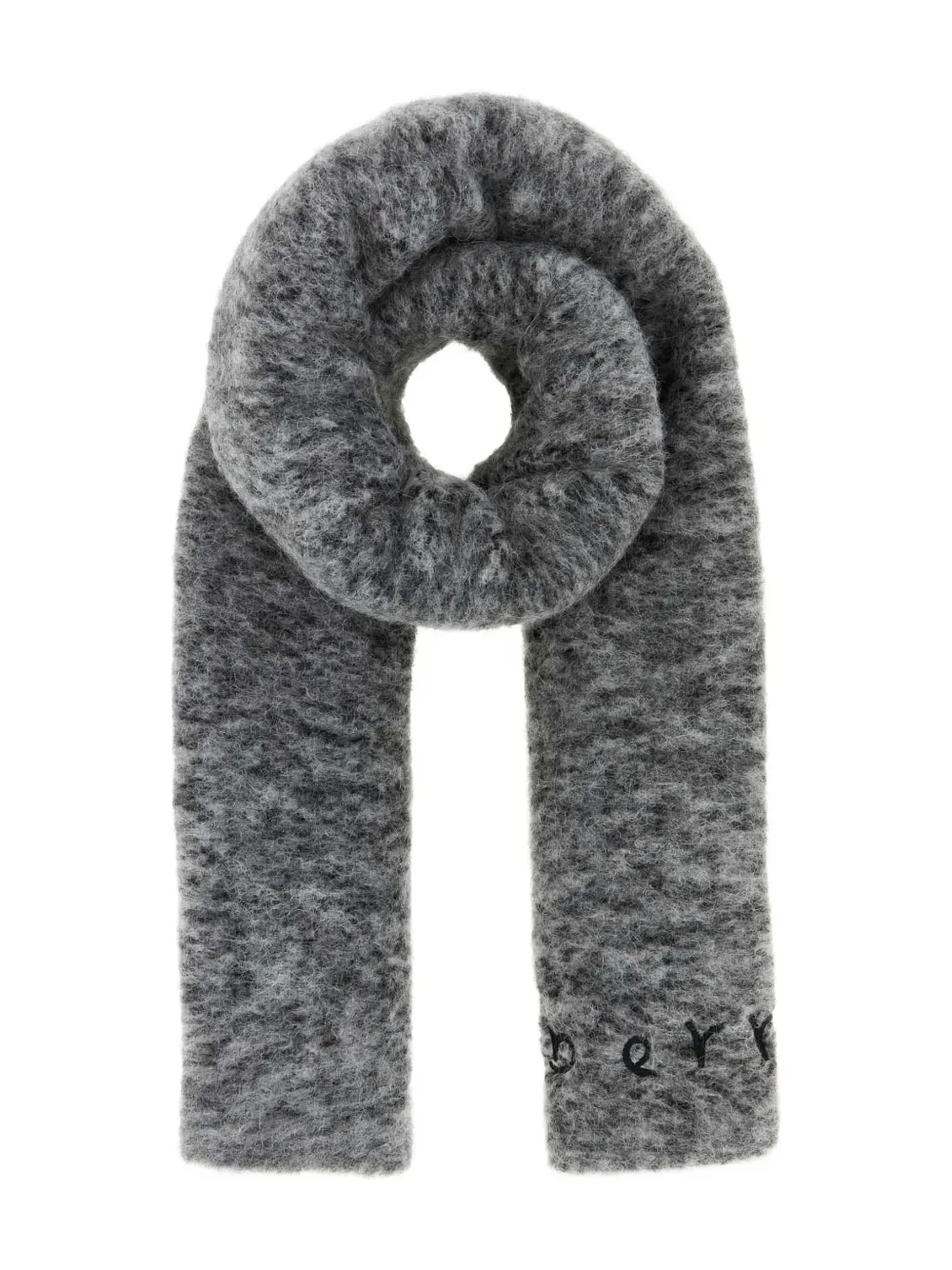 Burberry embroidered-logo scarf - Grigio