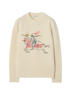 BURBERRY 22SS ニットセーター ホワイト/グリーン/レッド Burberry: Off-White Argyle Check Wool Blend Sweater | SSENSE