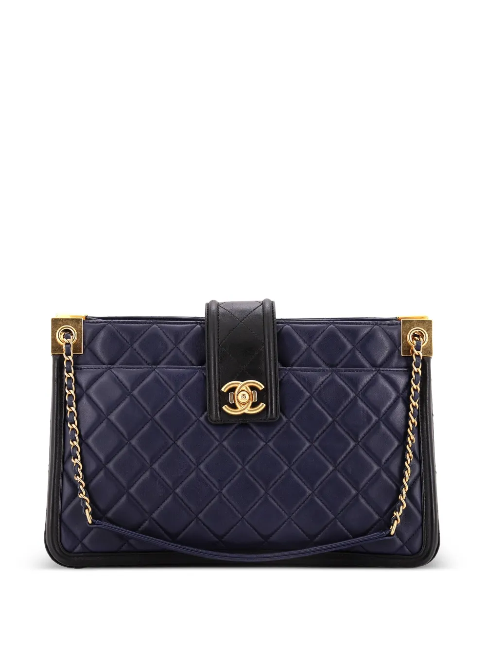 CHANEL Pre-Owned Elegant CC Tote Quilted Lambskin Large satchel - Nero