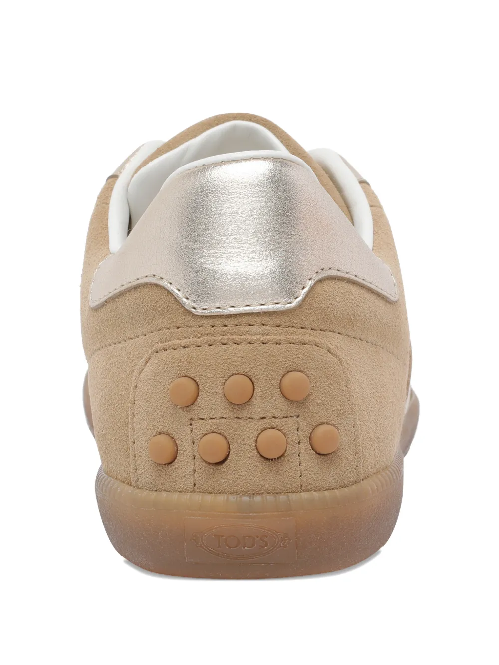Tod's tab logo suede sneakers Beige