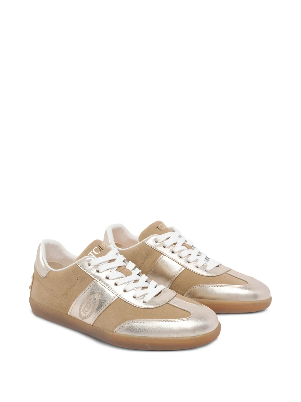 Tod's Tab suède sneakers met logo Beige