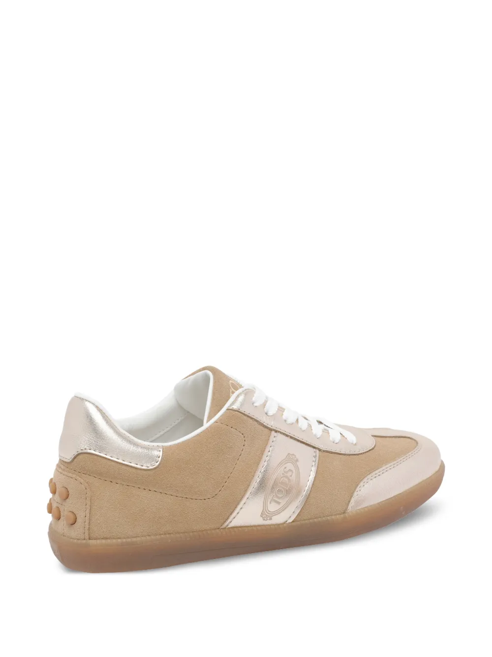 Tod's Tab suède sneakers met logo Beige