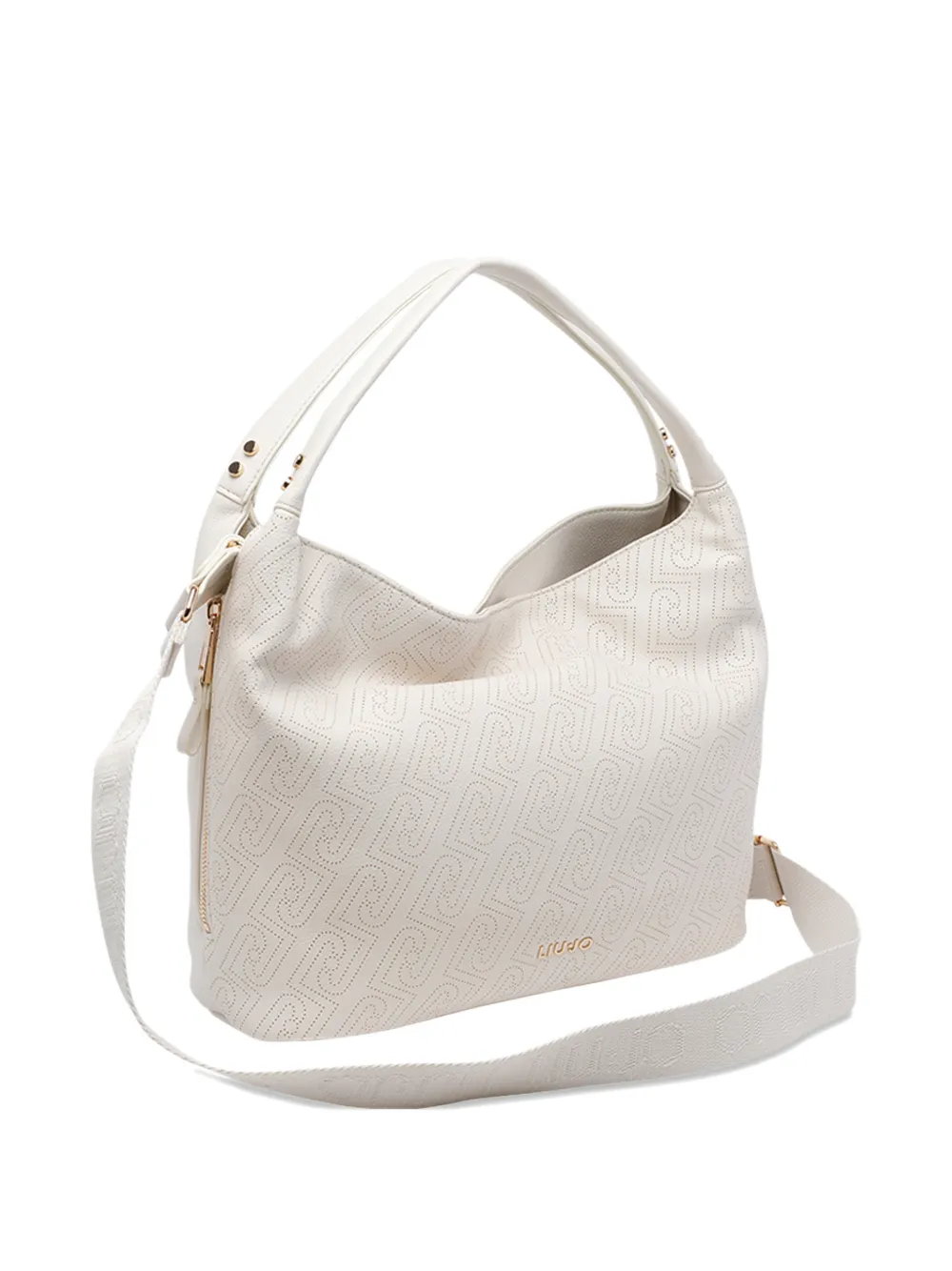 LIU JO logo-detail perforated tote bag - Wit