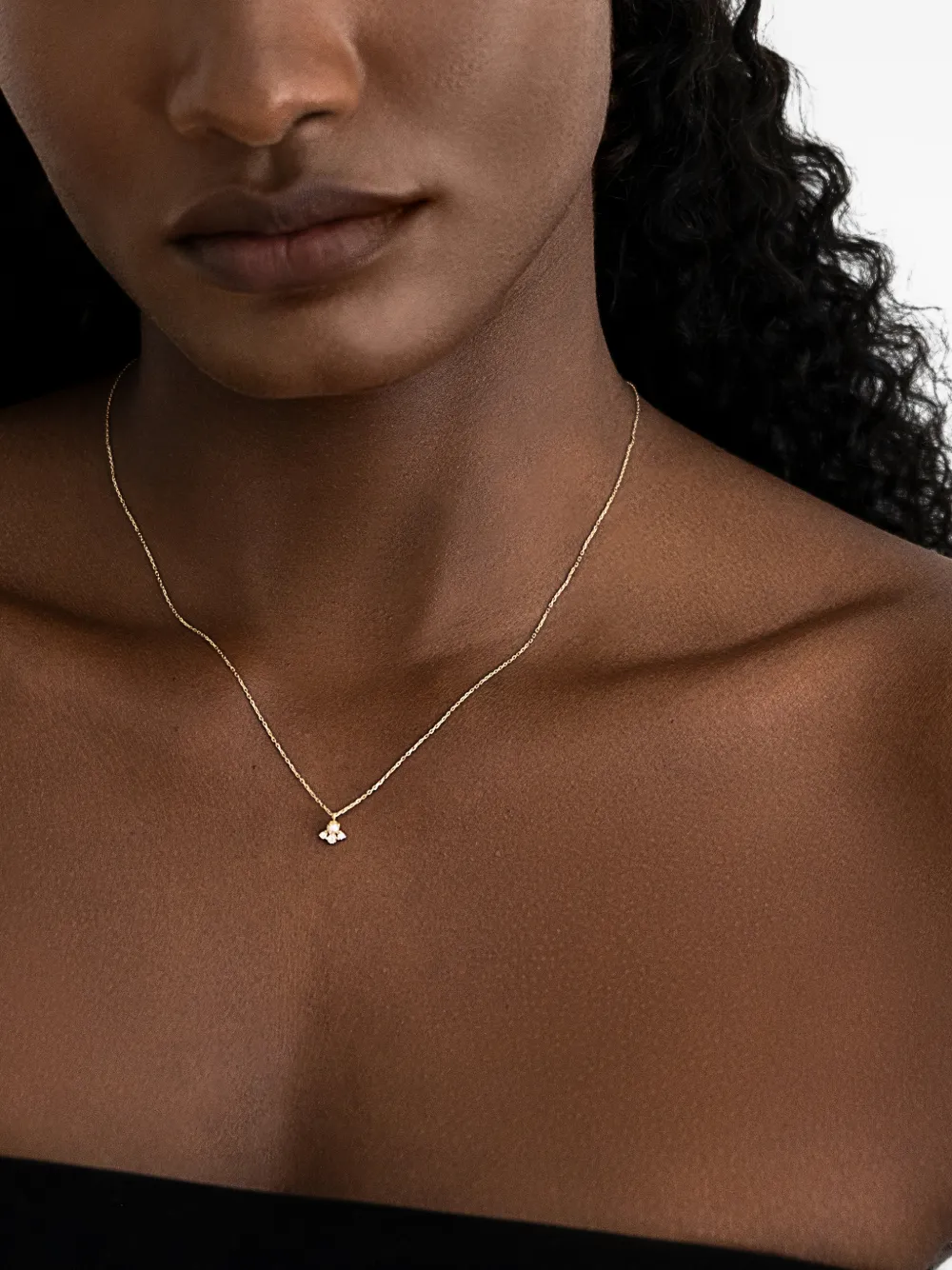 Mateo The Little Things Pearl and Diamond Necklace in Gold, view 2