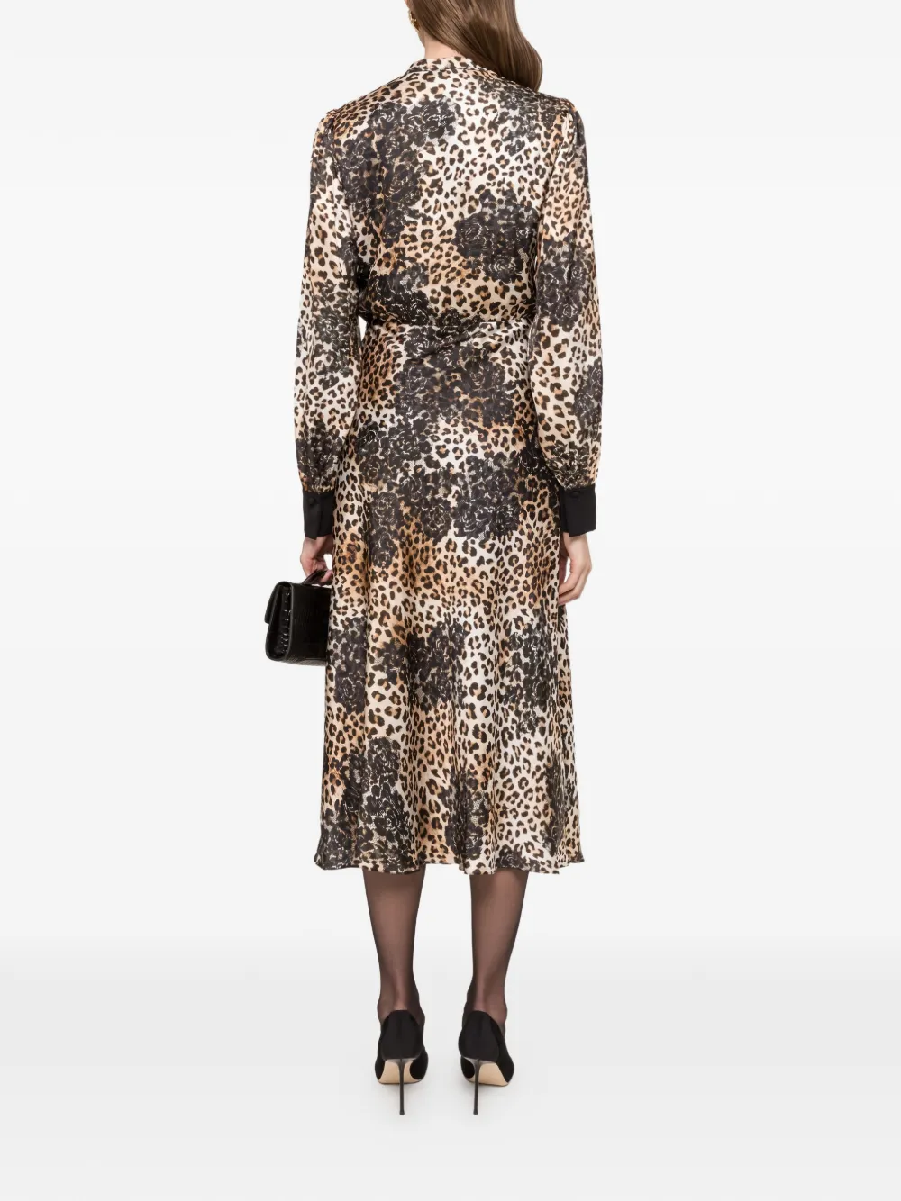 NISSA Midi-jurk met luipaardprint Bruin