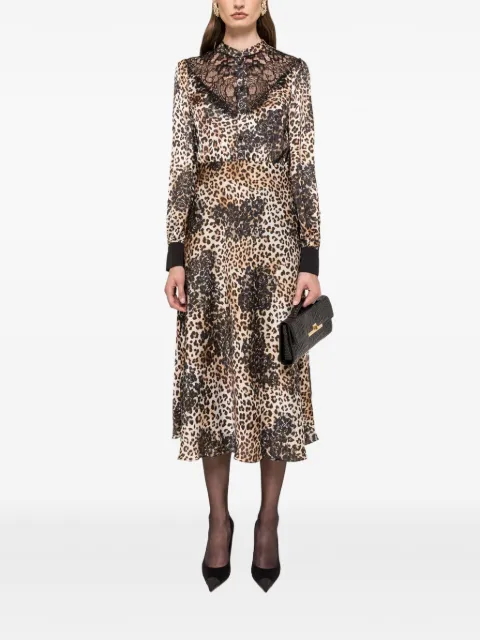 NISSA Abito midi con stampa leopardata