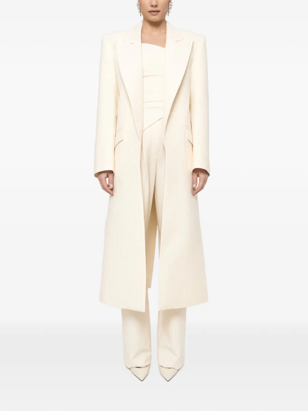 NISSA sequin-embellished coat - White