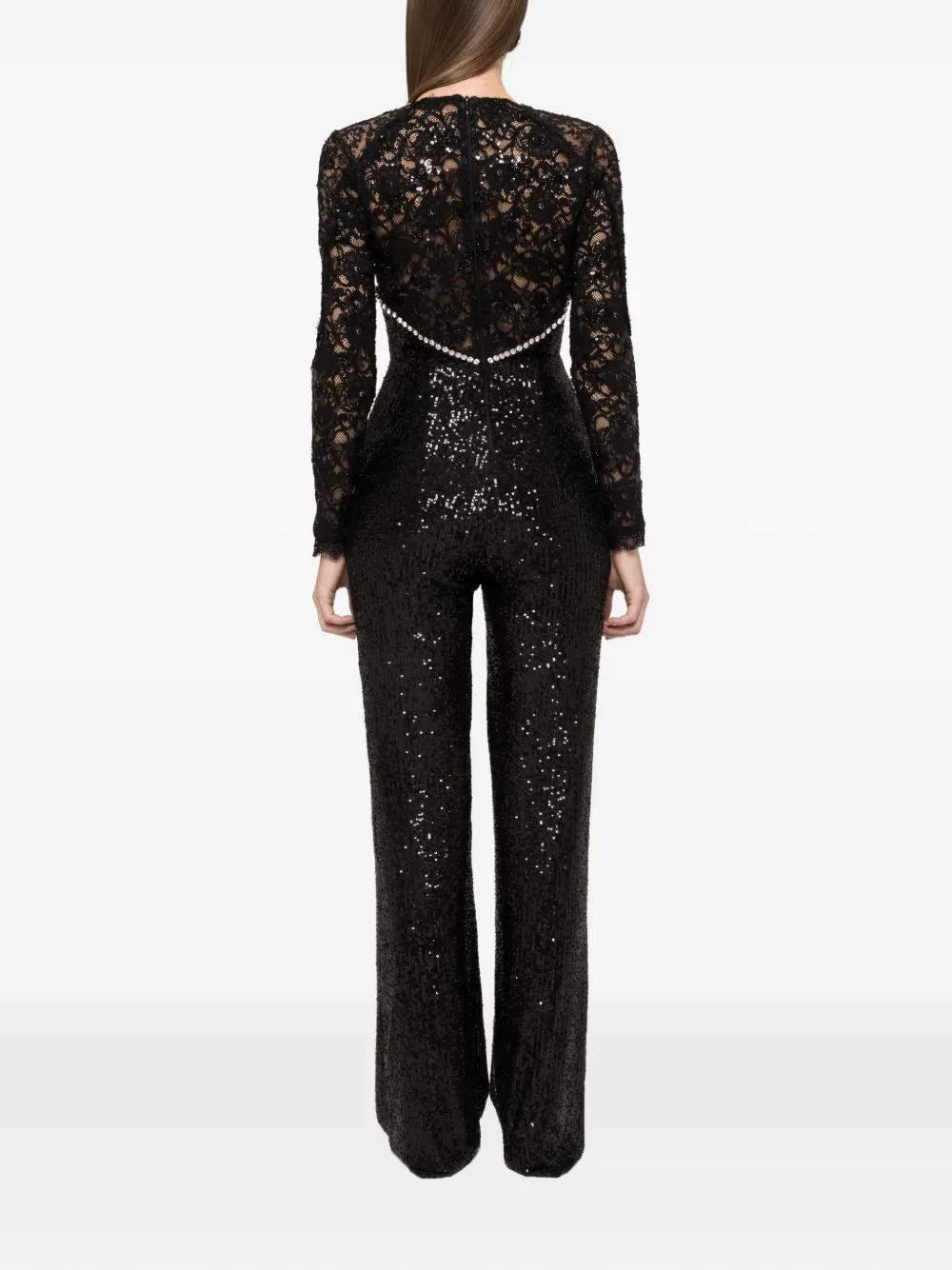 NISSA Jumpsuit met kant Zwart