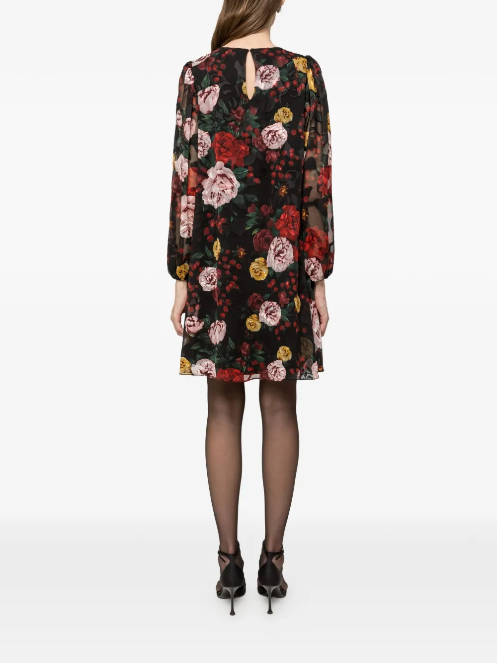 NISSA Mini-jurk met bloemenprint Zwart