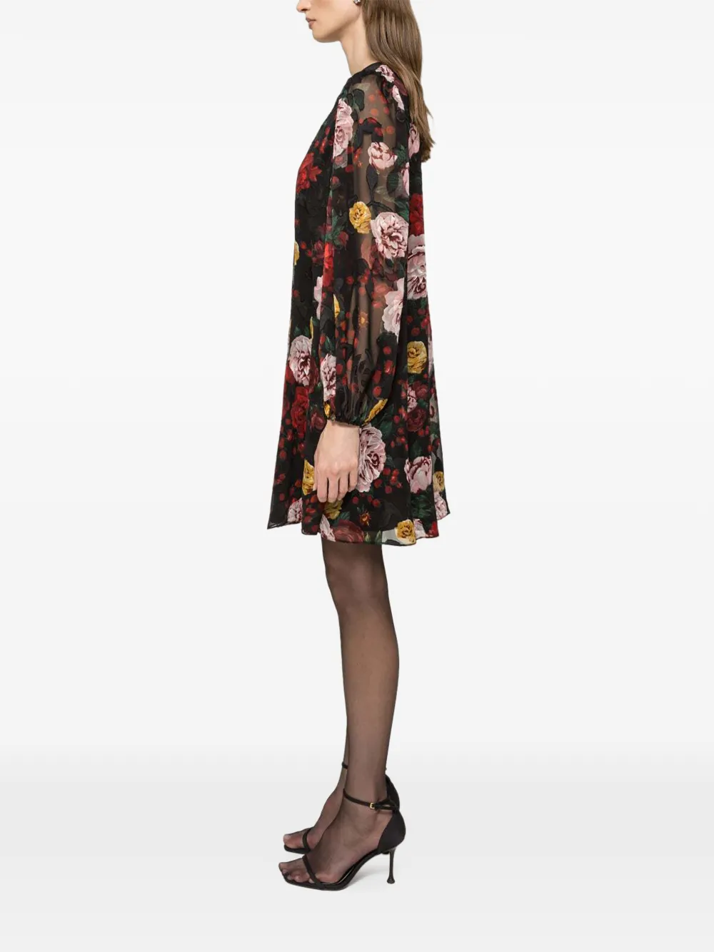 NISSA Mini-jurk met bloemenprint Zwart