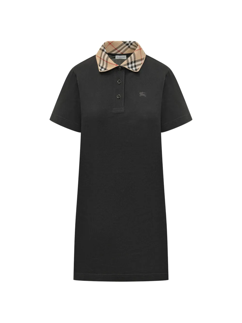 Burberry check-collar mini dress - Nero