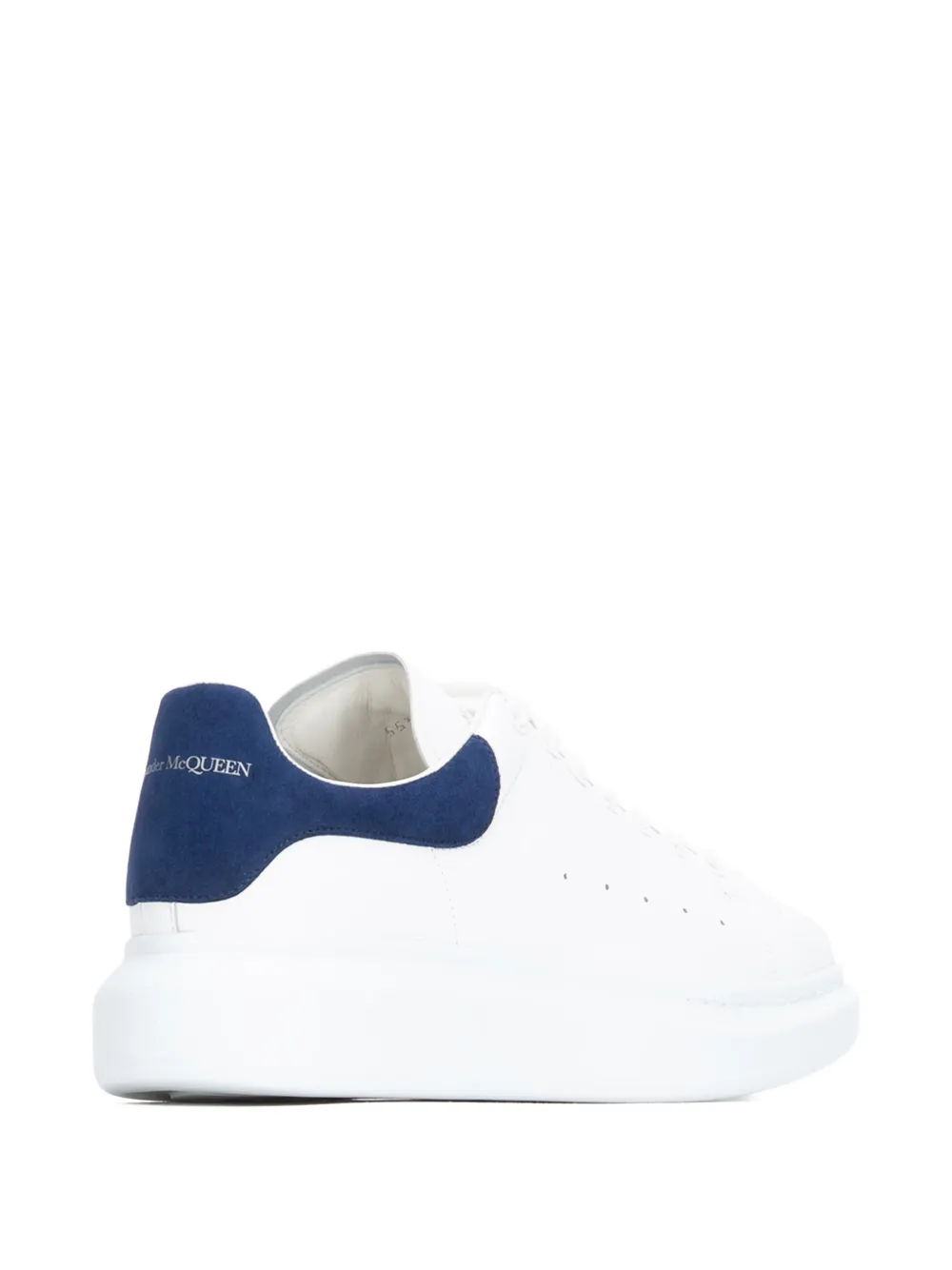 Alexander McQueen blue-detail leather sneakers Wit