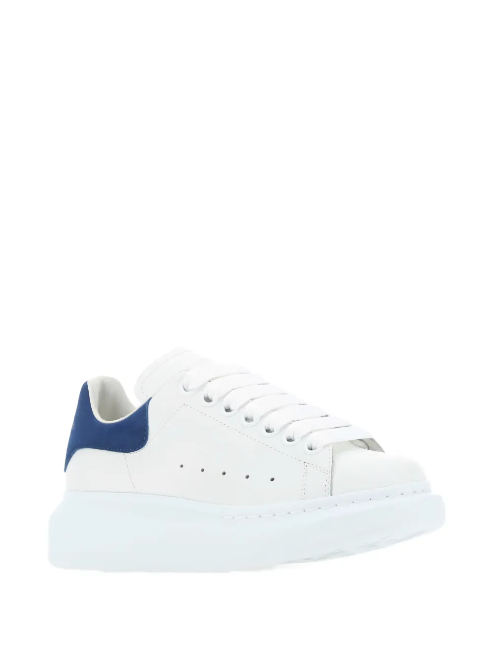 Alexander McQueen blue-detail leather sneakers - Wit