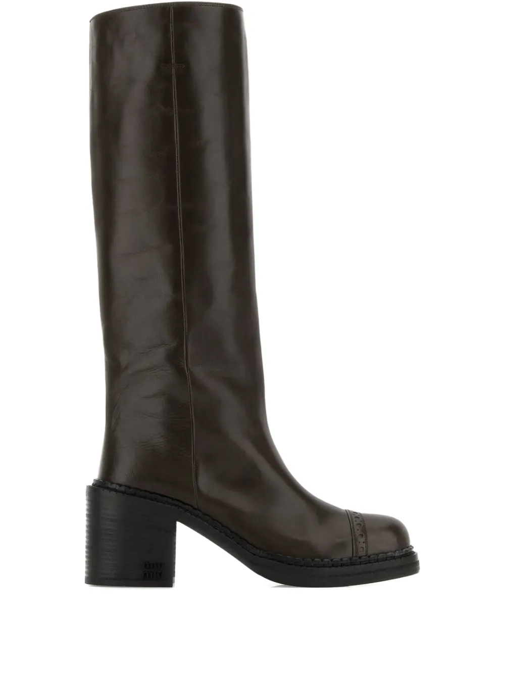 Miu Miu heeled leather boots | Braun | Image 1