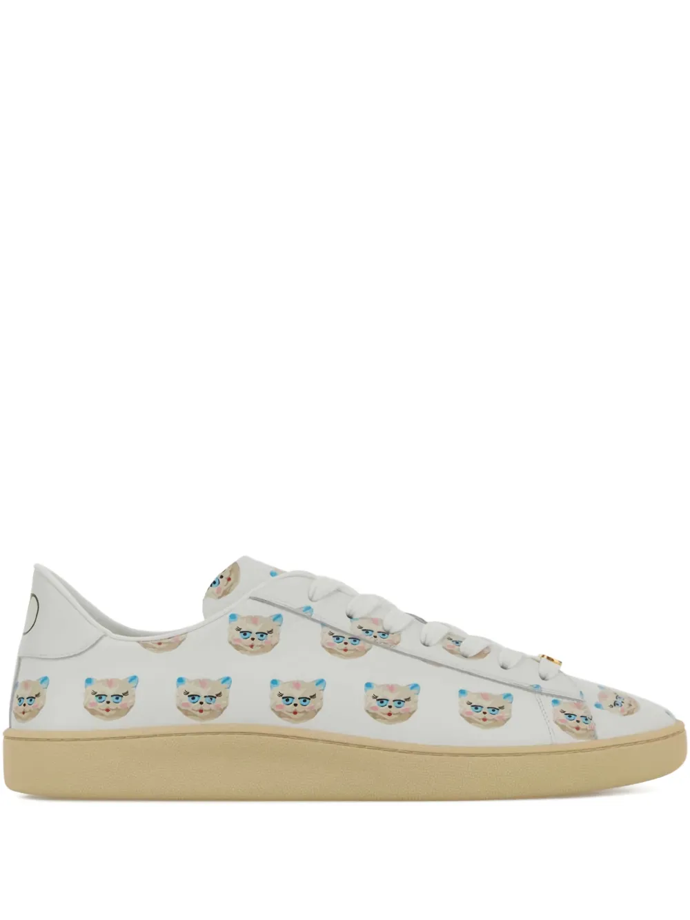 Valentino Garavani Royco printed leather sneakers Wit