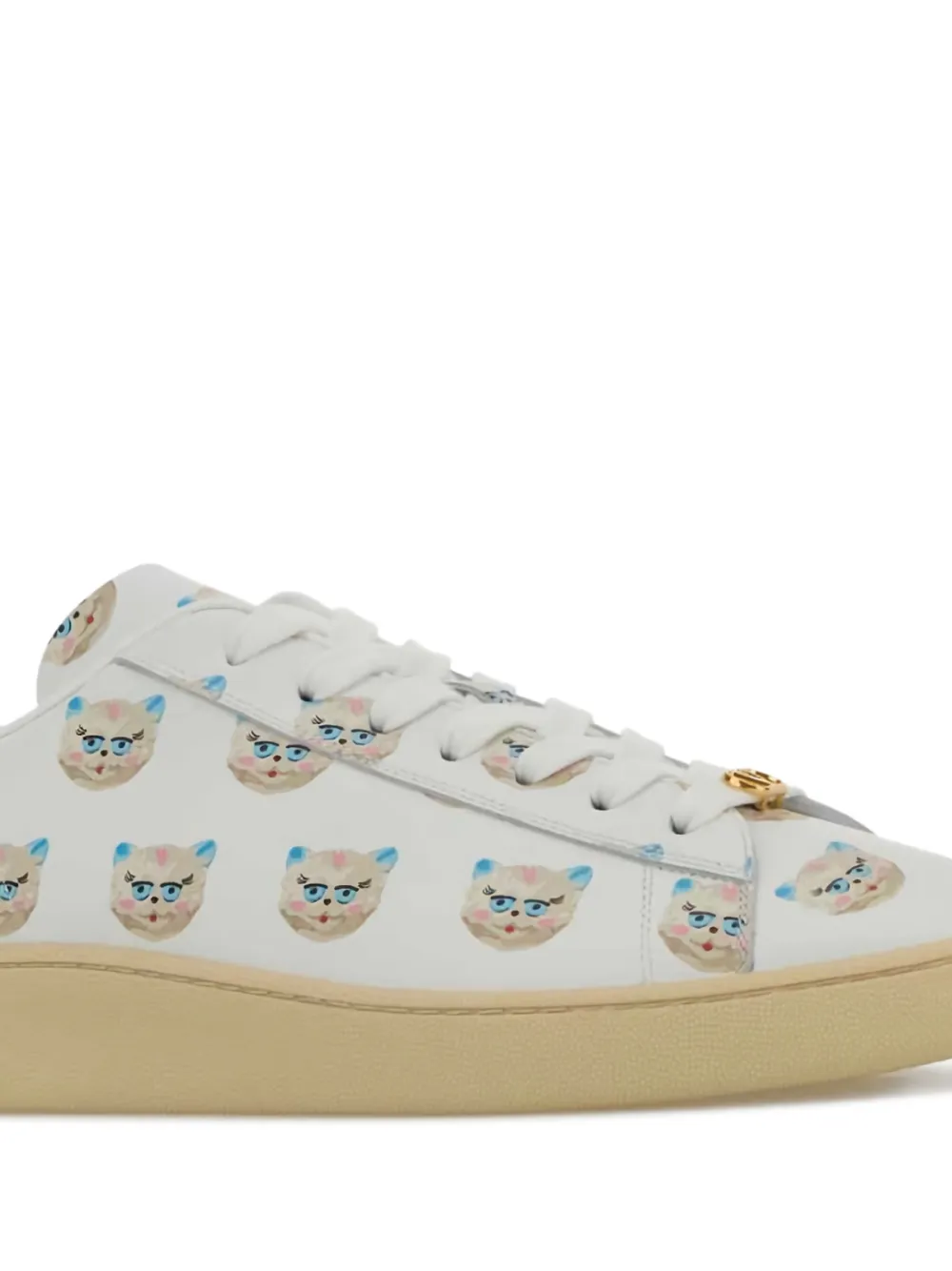 Valentino Garavani Royco printed leather sneakers Wit