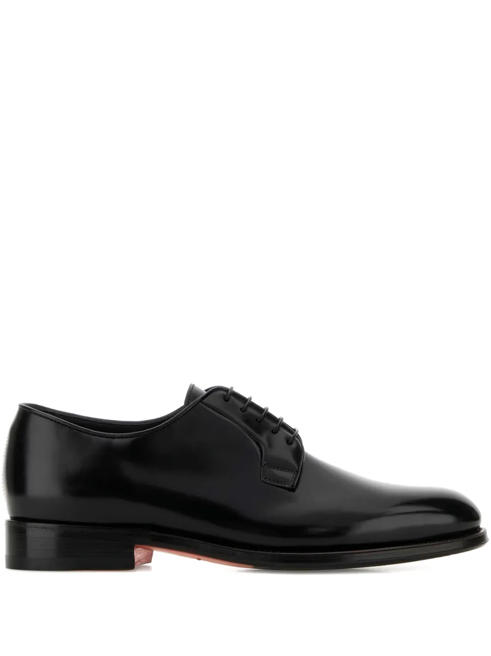 Santoni round-toe lace-up oxford shoes Zwart
