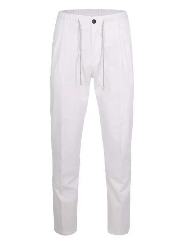Eleventy Drawstring-waist Trousers in White
