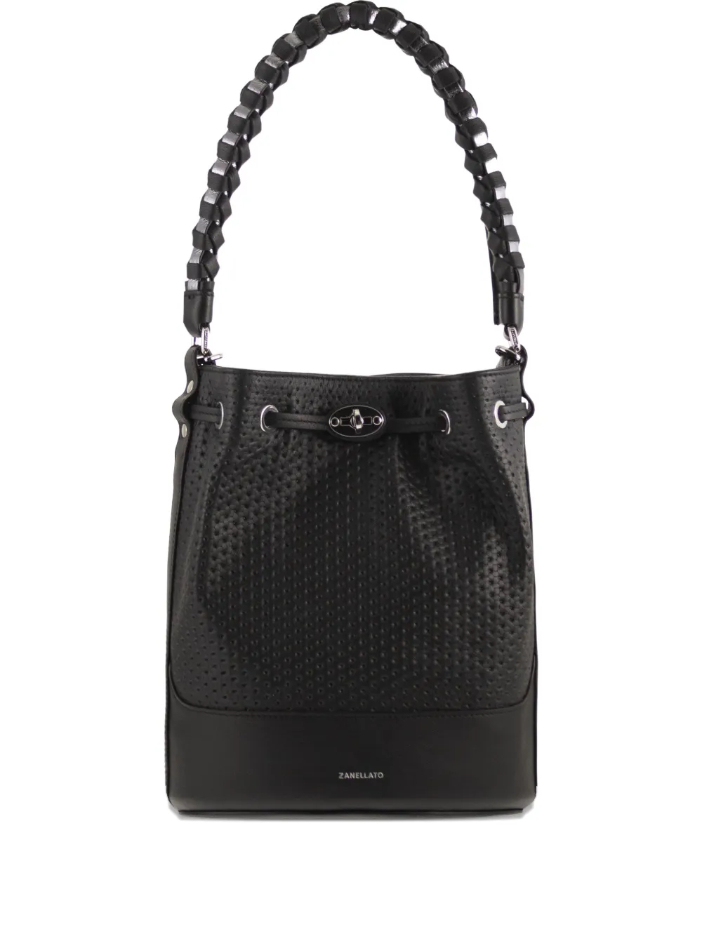 Zanellato Monda' braided-handle bucket bag - Nero