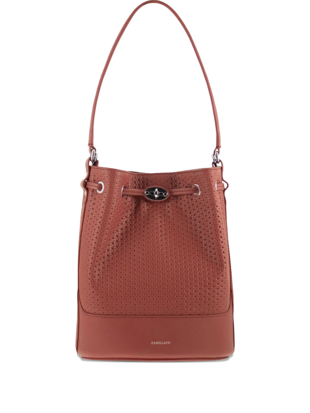 Zanellato Monda' perforated handle bucket bag - Rot