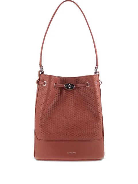 Zanellato Monda' perforated handle bucket bag