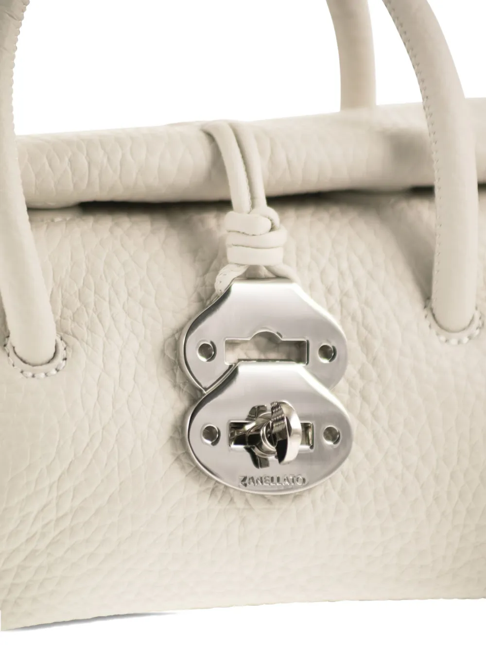 Zanellato Baby Dotta shopper van bewerkt leer Grijs