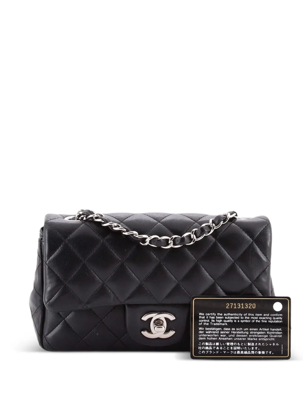 CHANEL Pre-Owned Classic Single Flap Bag Quilted Lambskin Mini crossbody bag - Nero