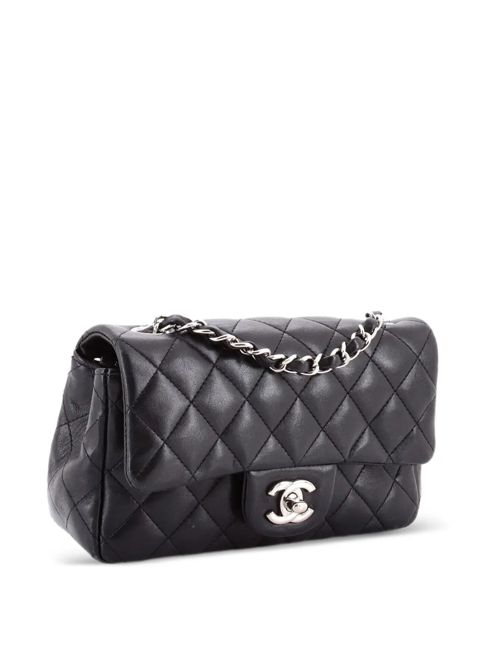 CHANEL Pre-Owned Classic Single Flap Bag Quilted Lambskin Mini crossbody bag - Nero