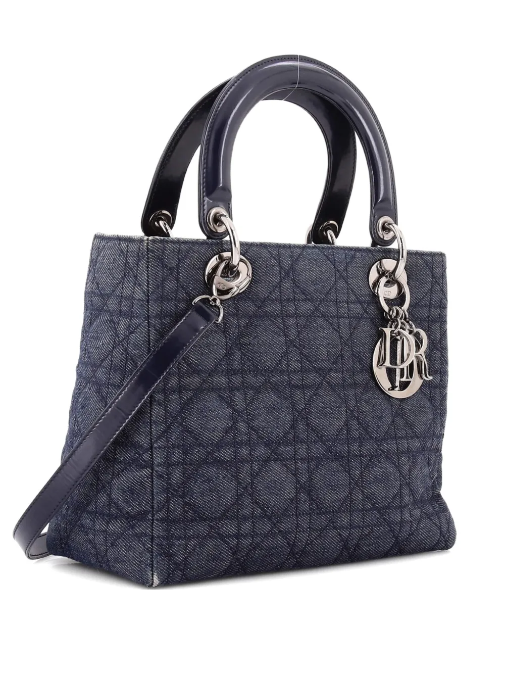 Christian Dior Pre-Owned Lady Dior Bag Denim Medium satchel - Blu