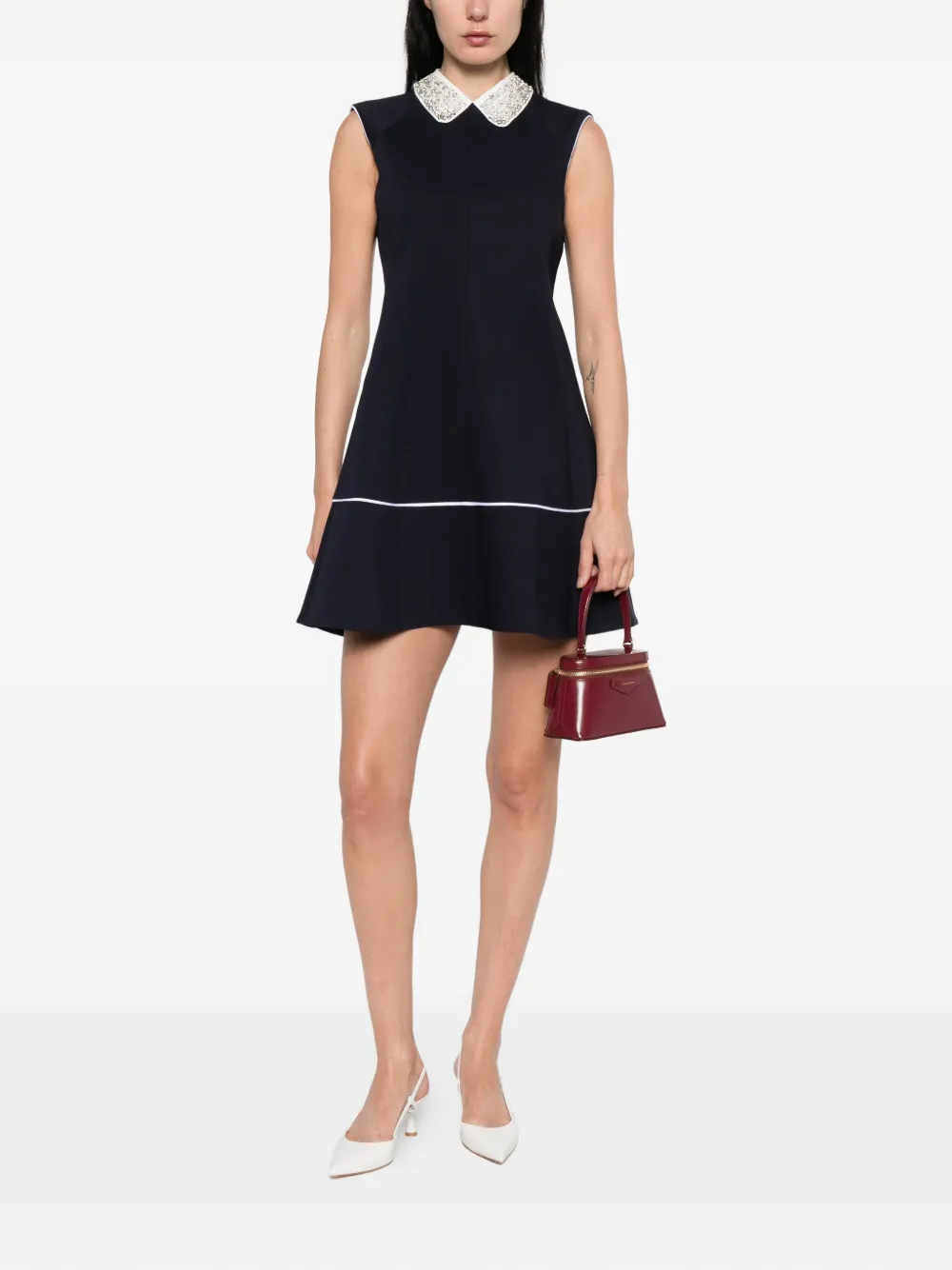  Maje Embellished-collar Mini Dress - Blue 