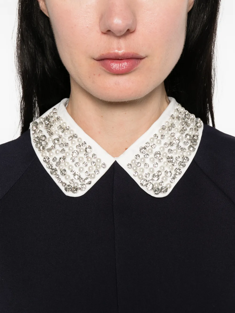 Maje Mini-jurk met verfraaide kraag Blauw