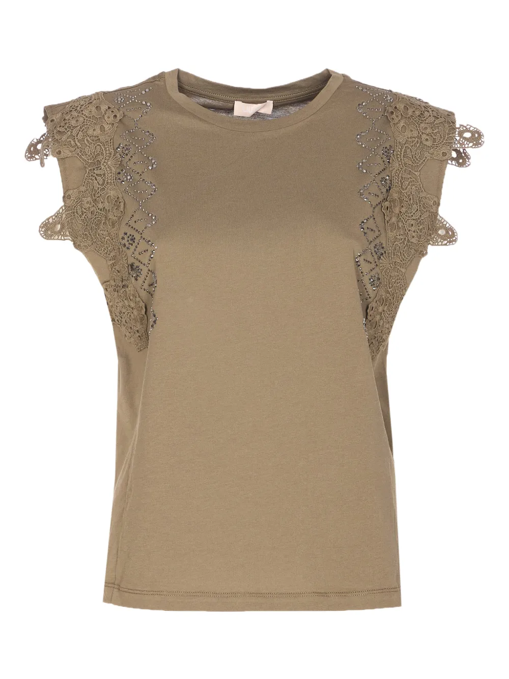 LIU JO embroidered strass T-shirt - Toni neutri