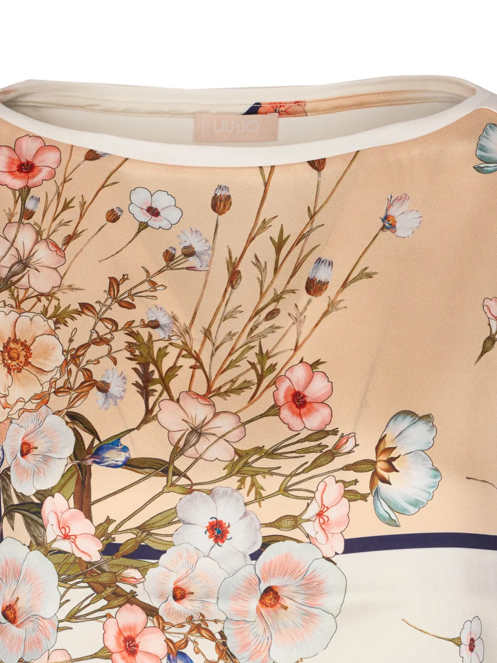 LIU JO T-shirt met bloemenprint en schouderknopen Wit