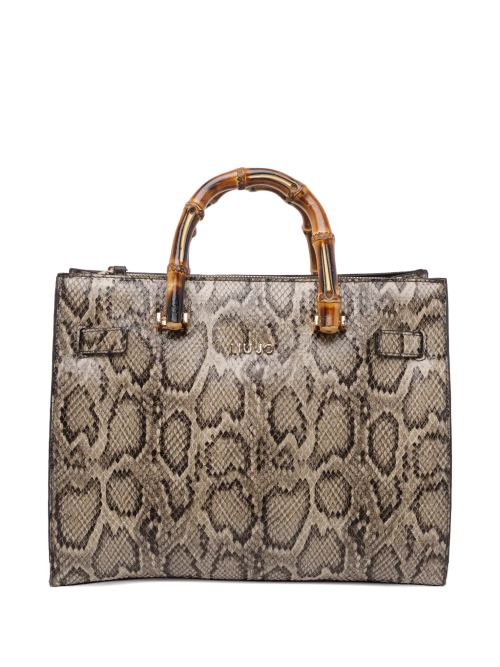 LIU JO logo python-print tote bag | neutro | Image 1