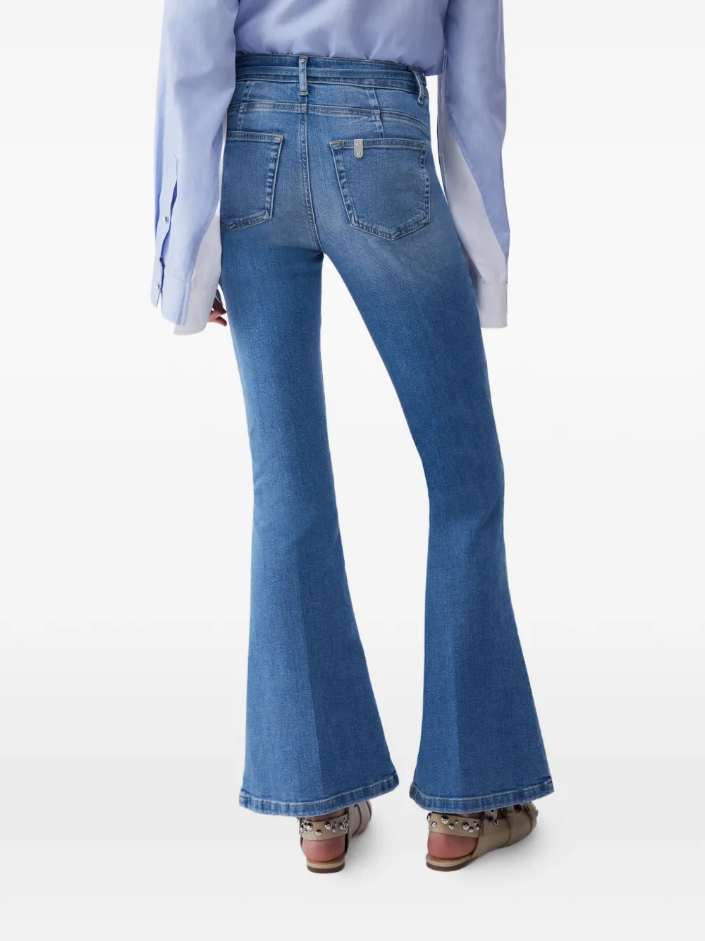 LIU JO Flared jeans met ceintuur Blauw