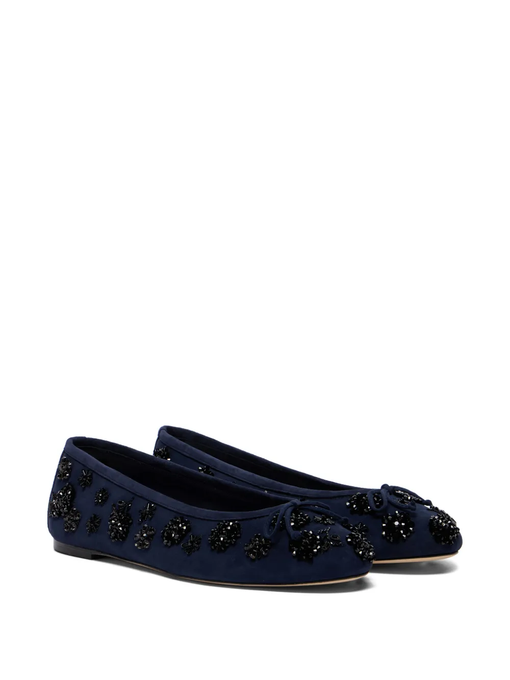 Stuart Weitzman Prima Bow embroidered flats - Blauw