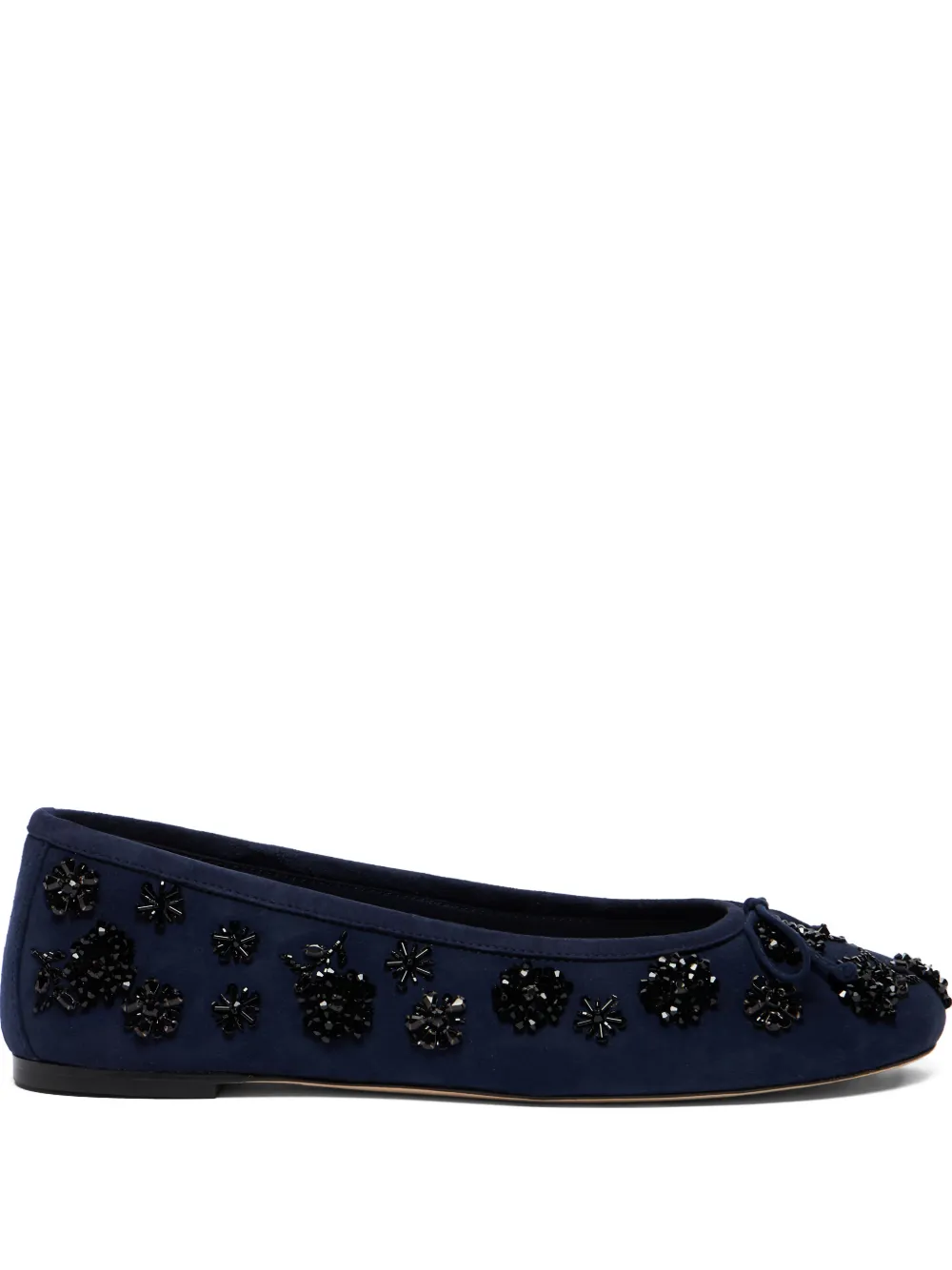 Stuart Weitzman Prima Bow embroidered flats - Blau