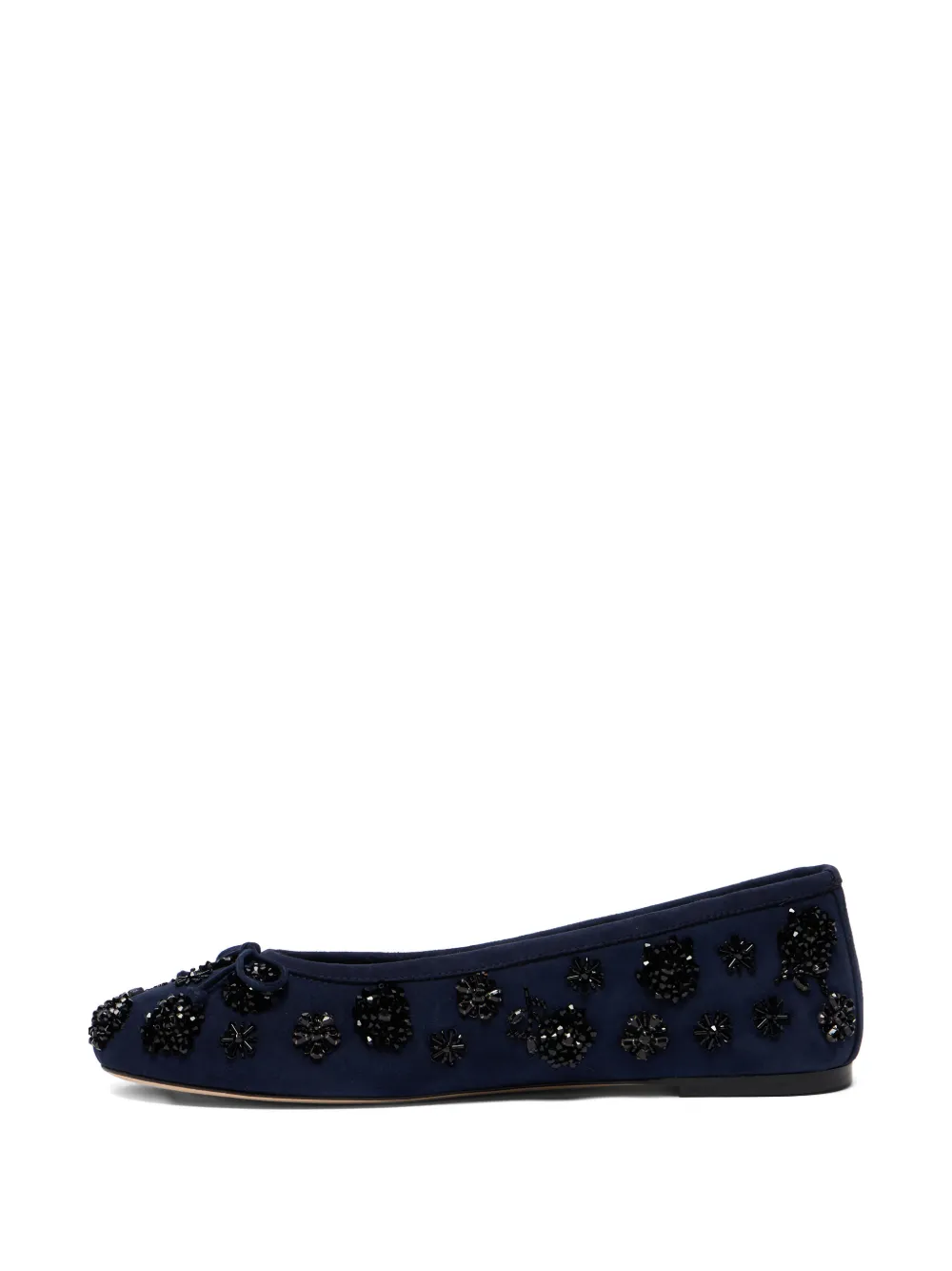 Stuart Weitzman Prima Bow embroidered flats Blauw