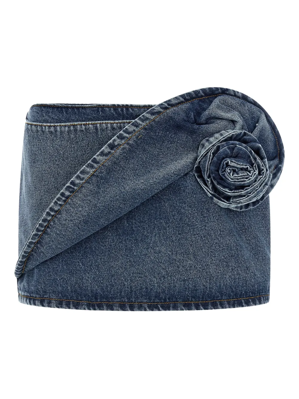 Magda Butrym draped floral mini skirt - Blau