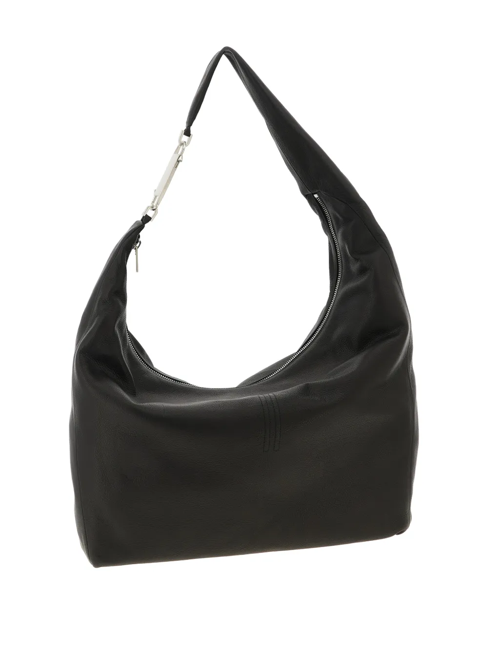 Rick Owens Gemini zip hook leather shoulder bag - Zwart