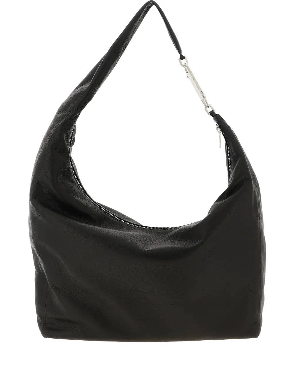 Rick Owens Gemini zip hook leather shoulder bag - Nero