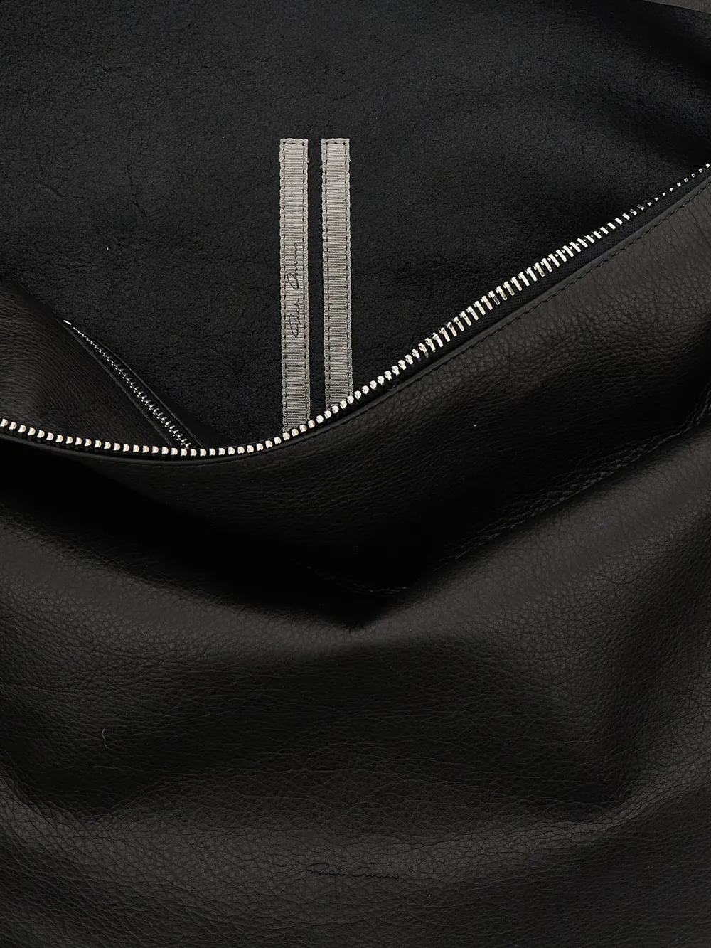 Gemini zip hook leather shoulder bag