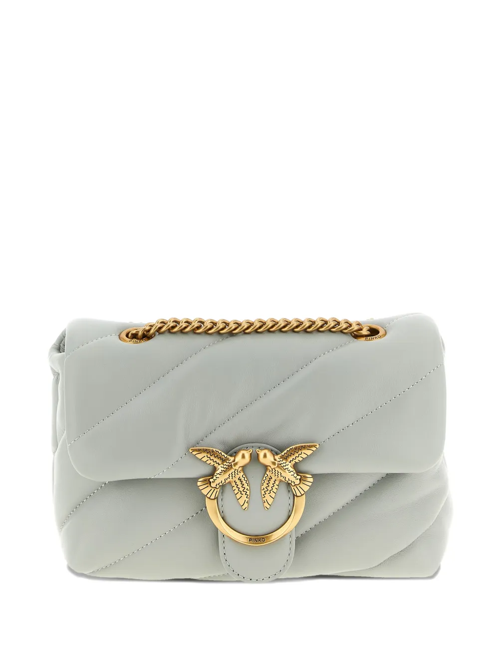 PINKO mini quilted love birds crossbody bag - Grigio