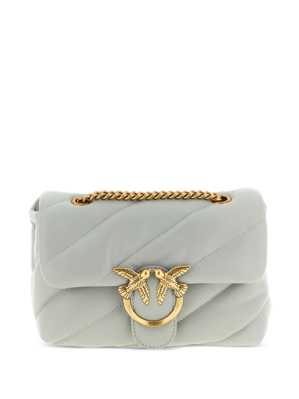 PINKO mini quilted love birds crossbody bag - Grigio