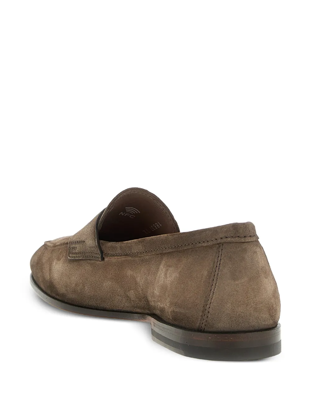 Santoni Carlos loafers met penny voorkant Bruin