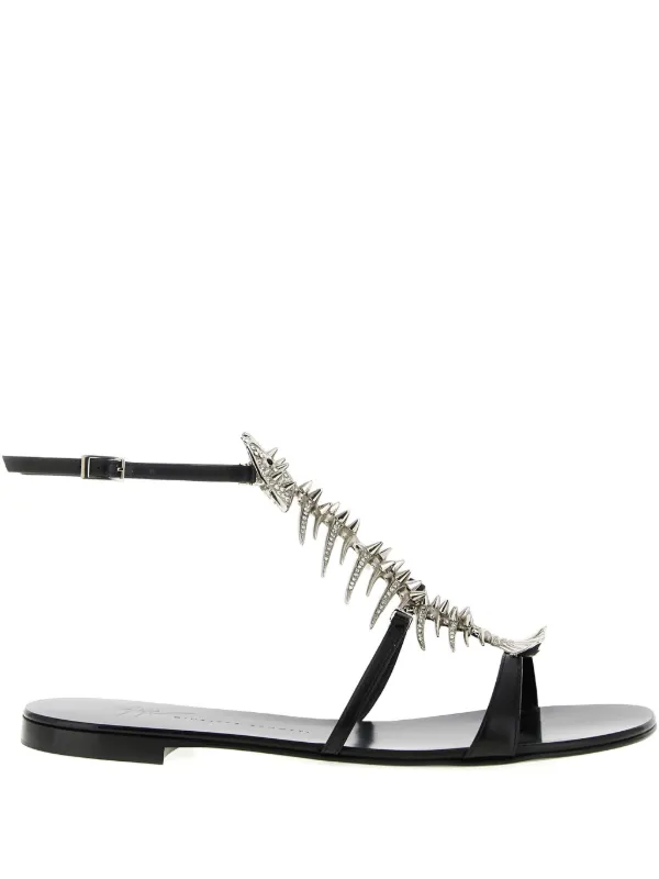 Giuseppe Zanotti Sandália Slim De Metal | Preto | FARFETCH BR