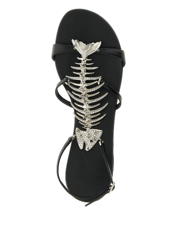 Giuseppe Zanotti Sandália Slim De Metal | Preto | FARFETCH BR