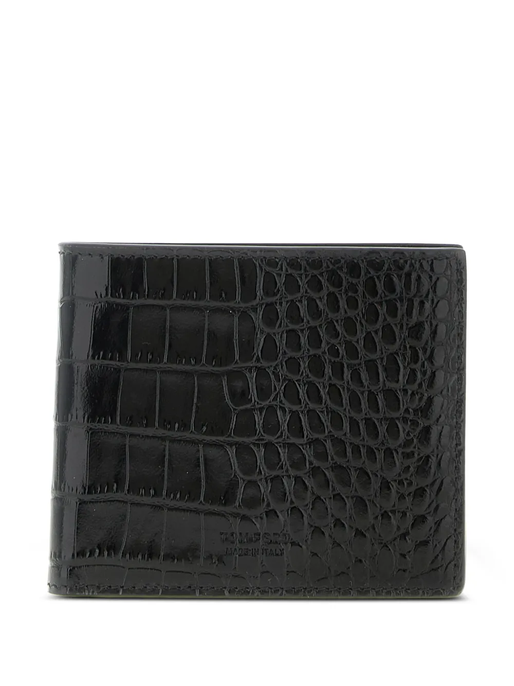 TOM FORD crocodile-pattern bifold wallet - Nero